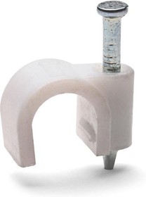 Скоба для провода пласт с гвоздем КРУГ